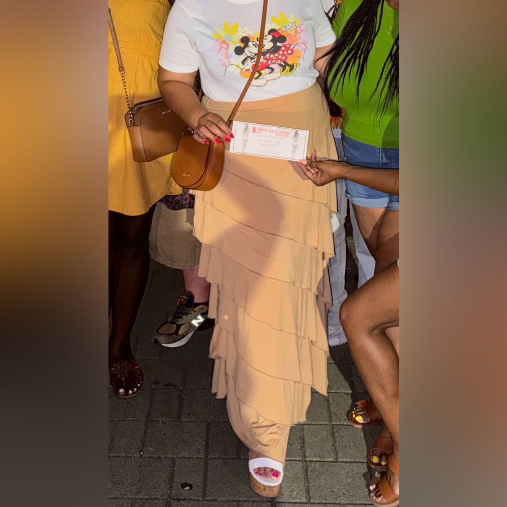 Rebdolls Tan Layered Maxi Skirt - Picture 2 of 3